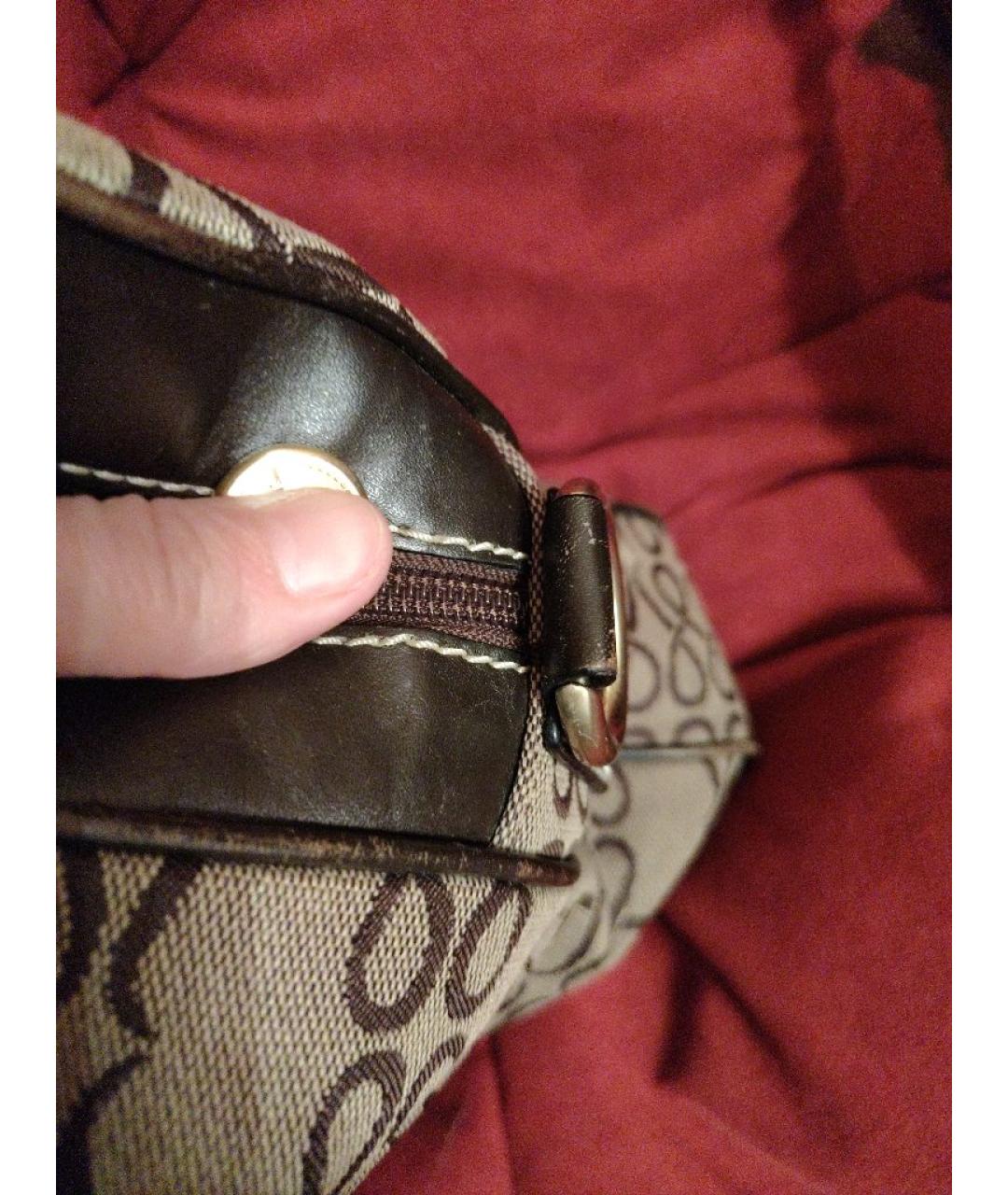 LANCEL Коричневая сумка с короткими ручками, фото 5