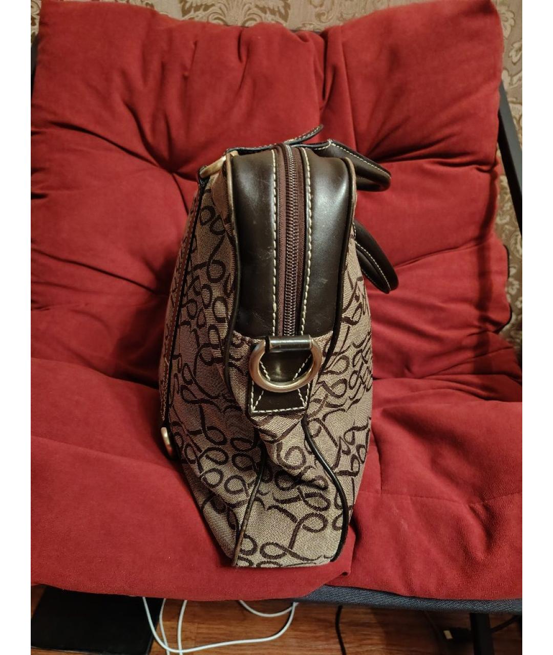 LANCEL Коричневая сумка с короткими ручками, фото 2