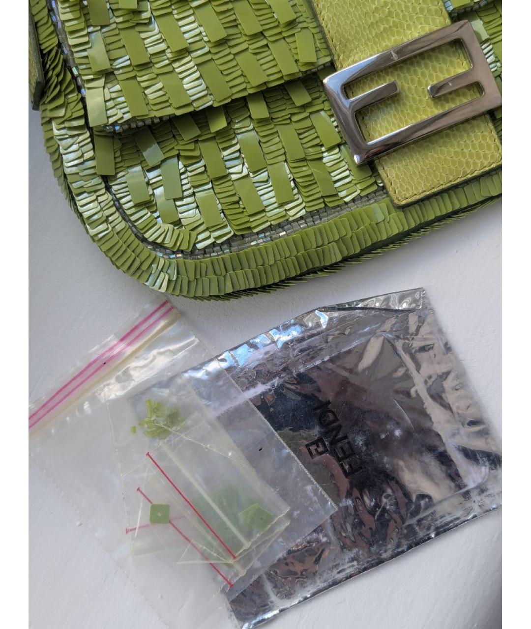 FENDI Зеленая сумка с короткими ручками, фото 5