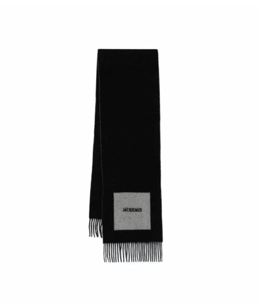 JACQUEMUS Черный шерстяной шарф, фото 1