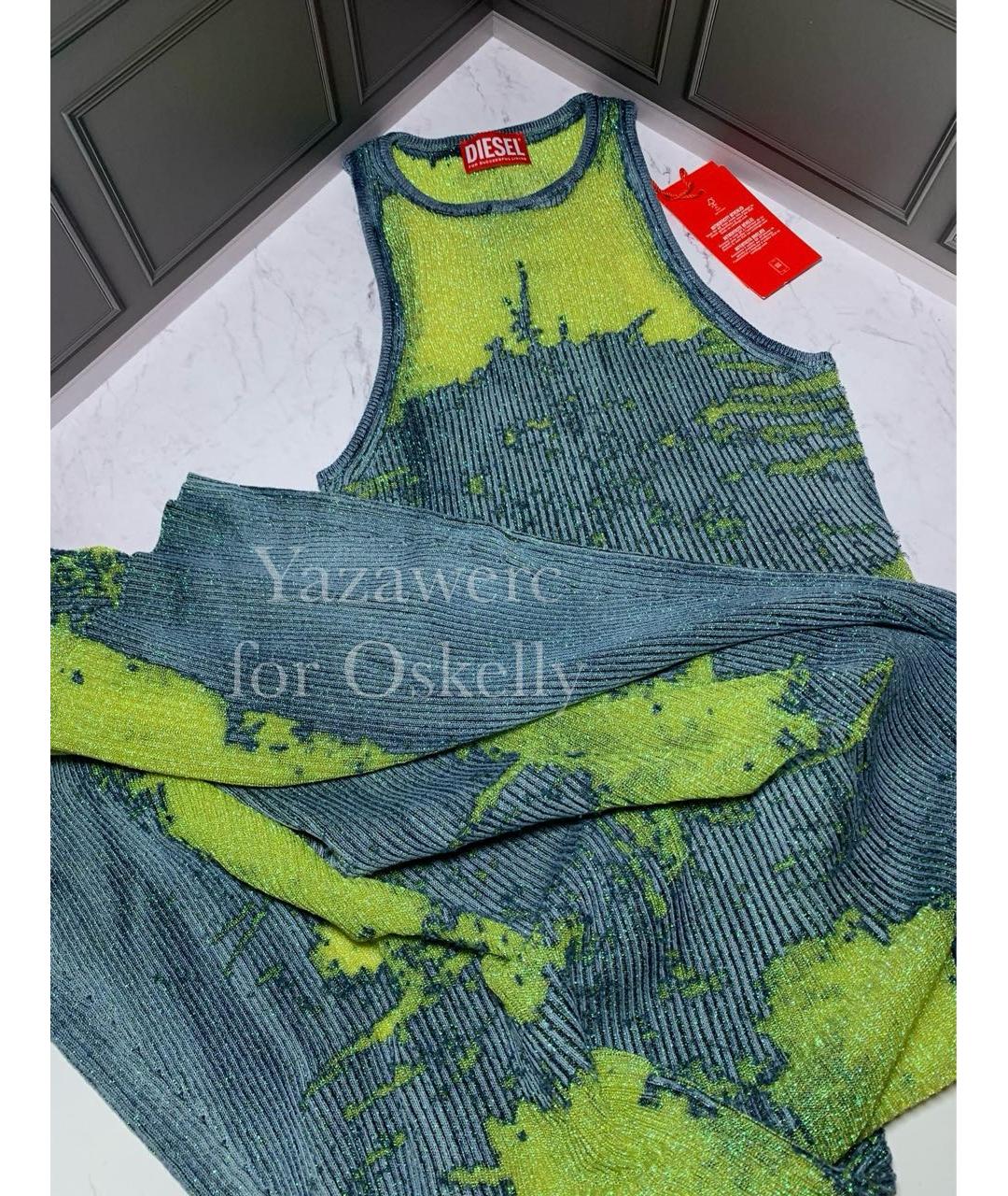 DIESEL Мульти полиэстеровое вечернее платье, фото 5