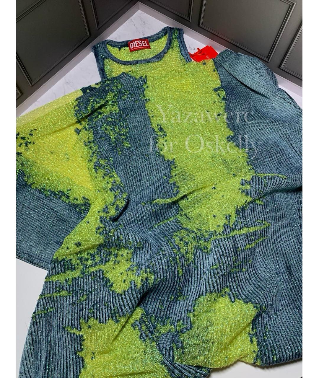 DIESEL Мульти полиэстеровое вечернее платье, фото 7