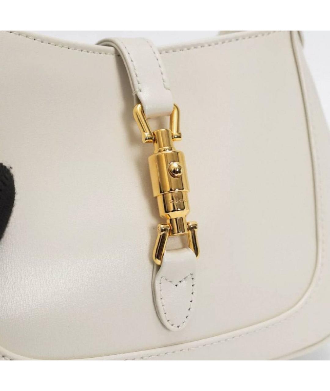 GUCCI Белая кожаная сумка с короткими ручками, фото 6