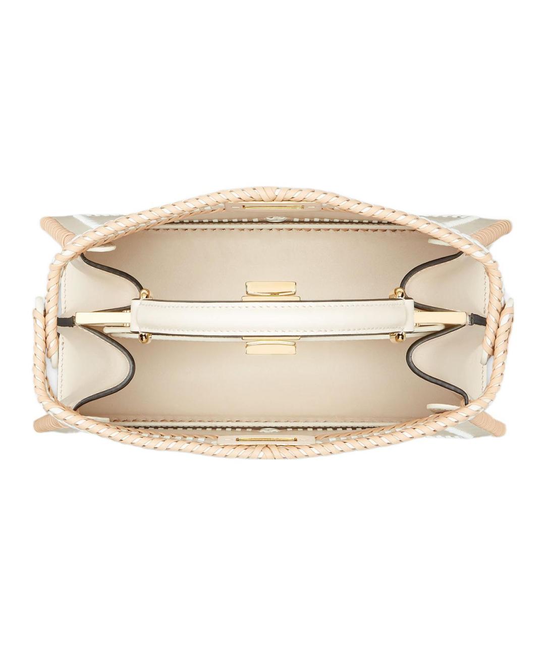 FENDI Бежевая кожаная сумка через плечо, фото 3