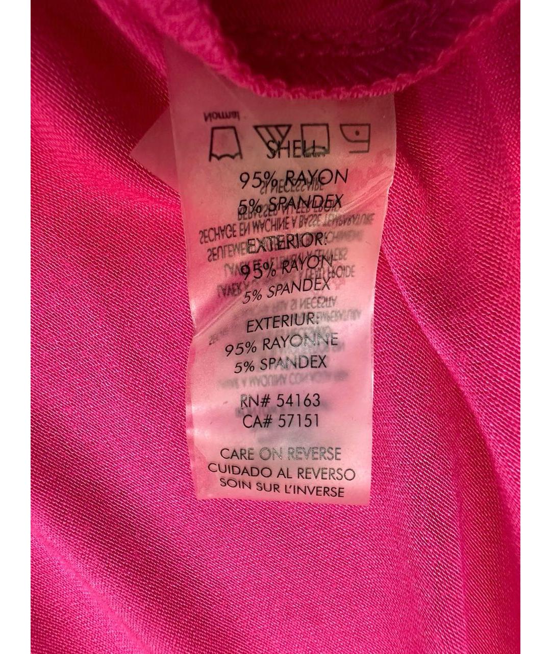 CALVIN KLEIN Фуксия вискозное коктейльное платье, фото 4