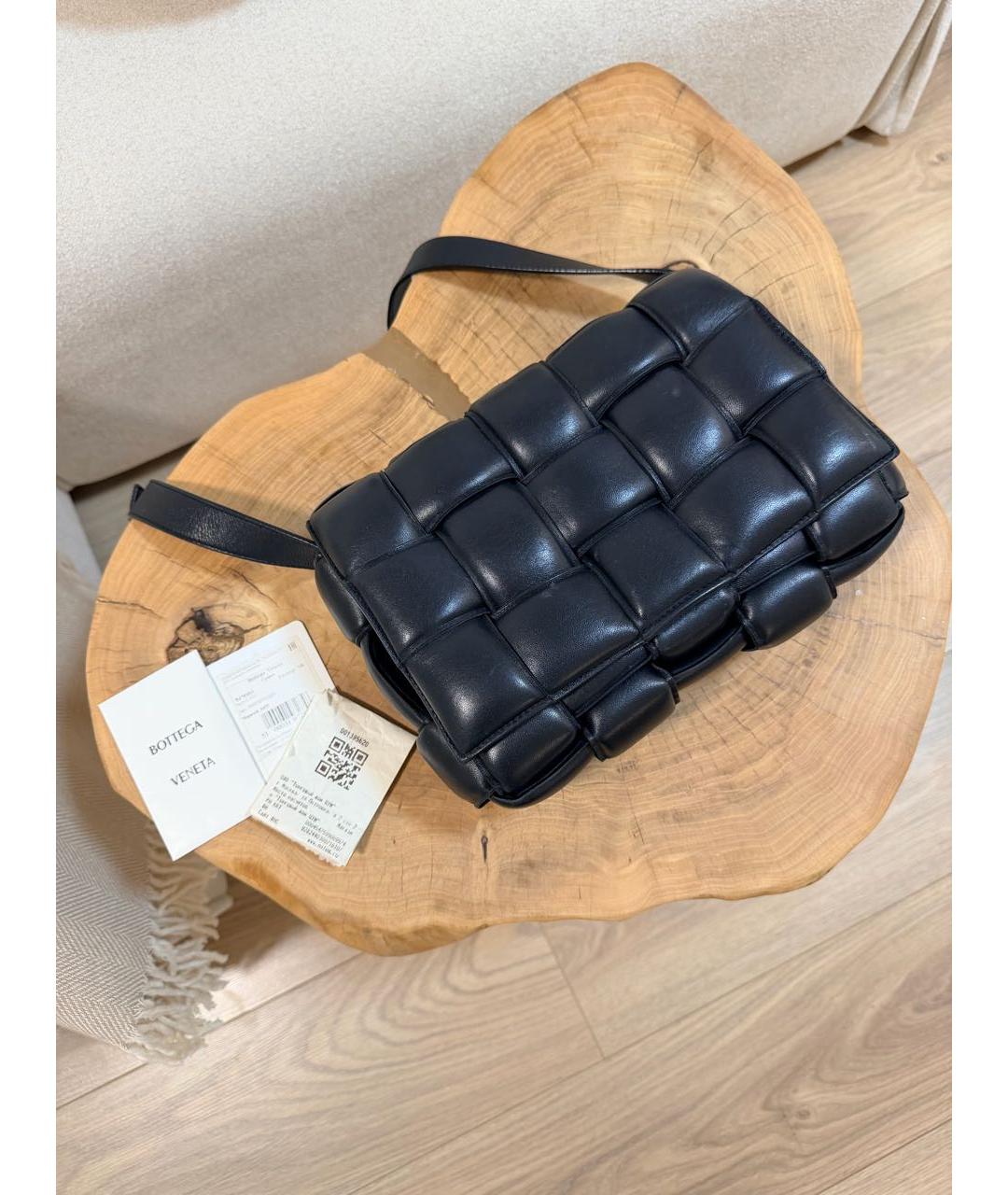 BOTTEGA VENETA Черная кожаная сумка через плечо, фото 2