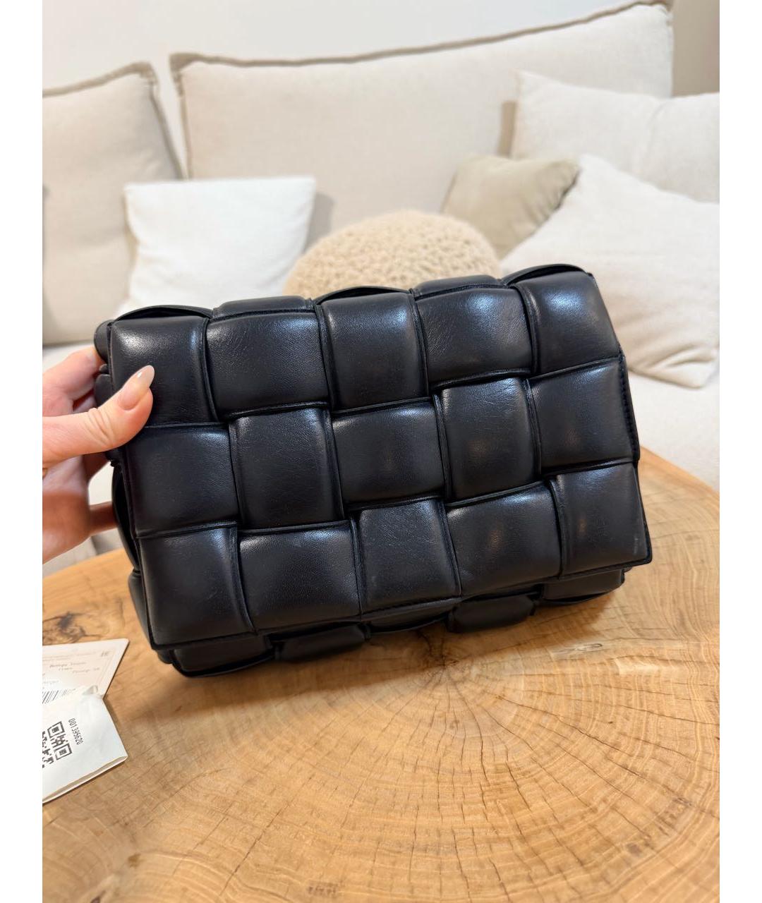 BOTTEGA VENETA Черная кожаная сумка через плечо, фото 4