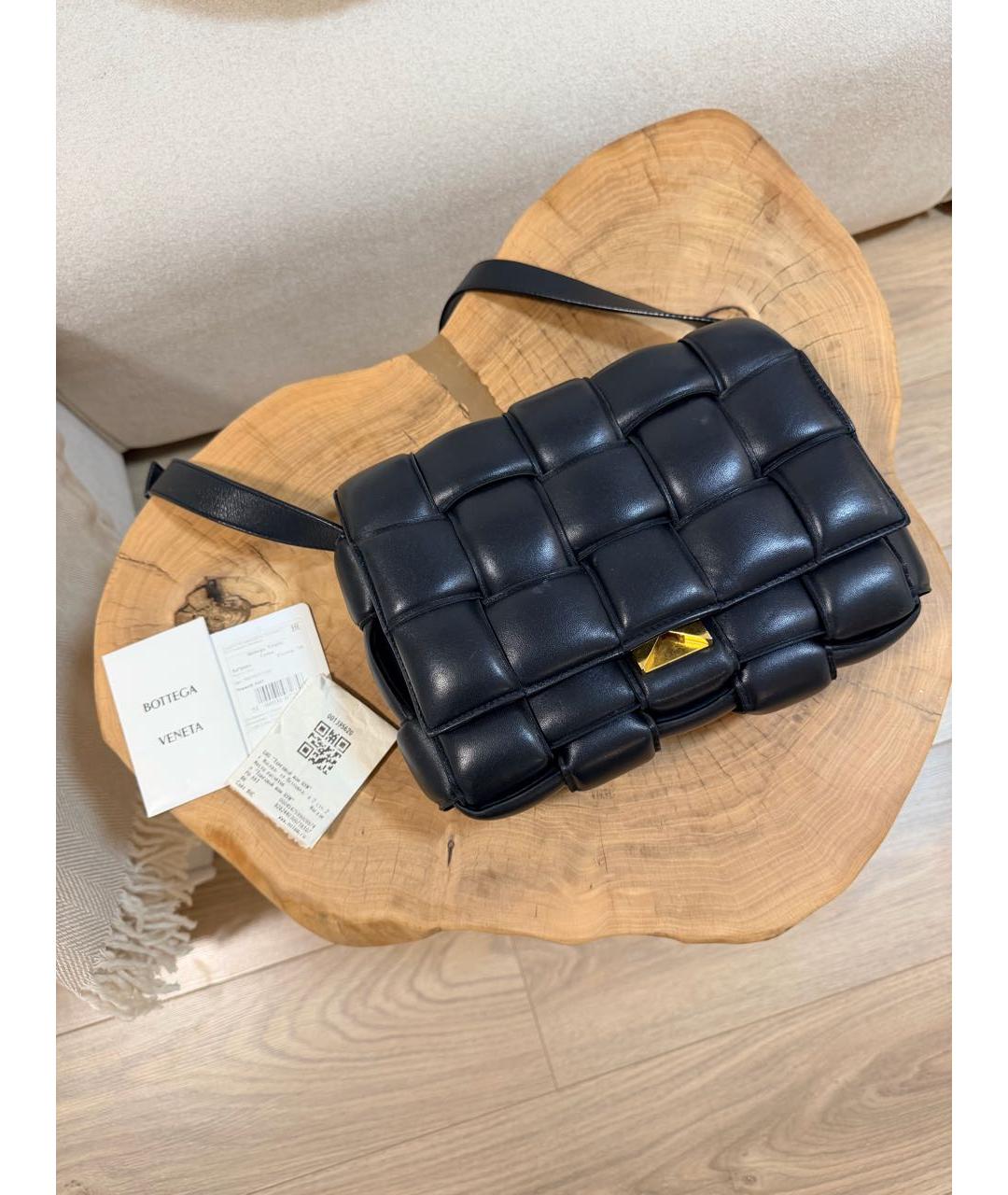 BOTTEGA VENETA Черная кожаная сумка через плечо, фото 3