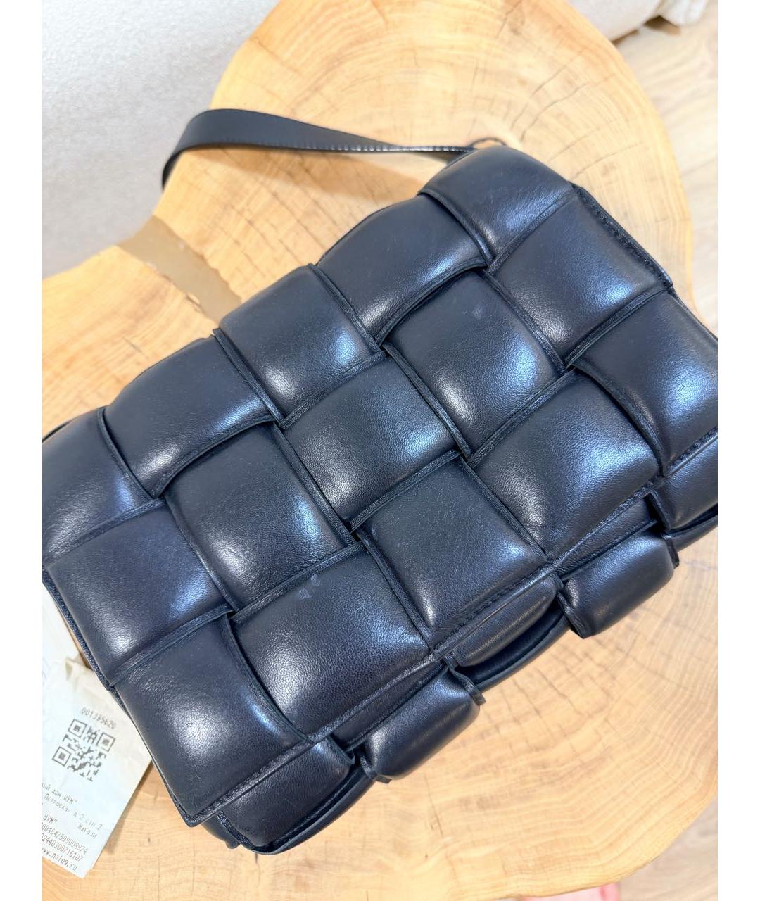 BOTTEGA VENETA Черная кожаная сумка через плечо, фото 5