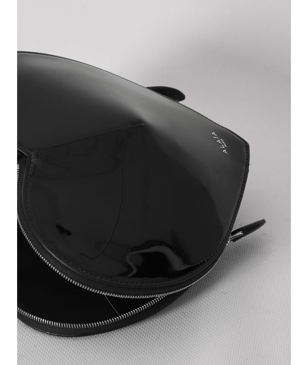 ALAIA Черная сумка через плечо из лакированной кожи, фото 4