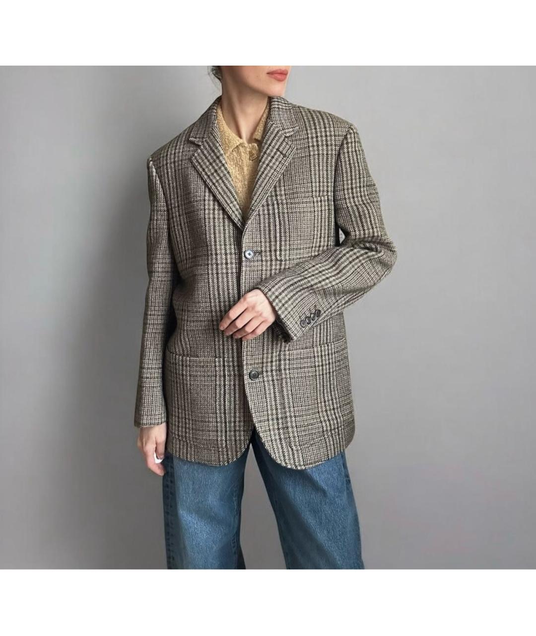 CELINE Коричневый шерстяной жакет/пиджак, фото 8