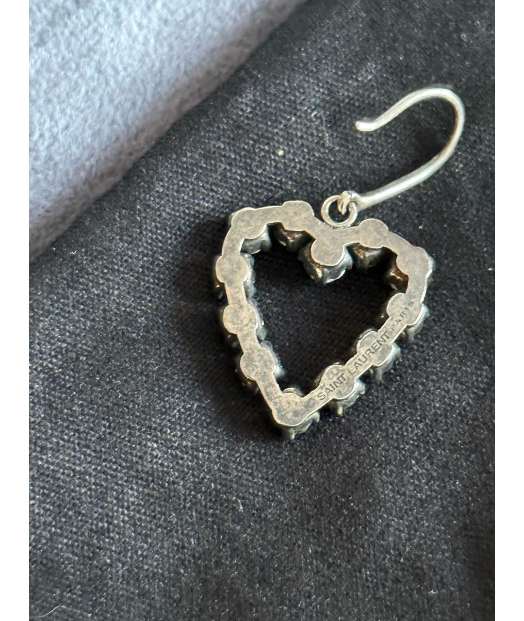 SAINT LAURENT Серые серьги, фото 2