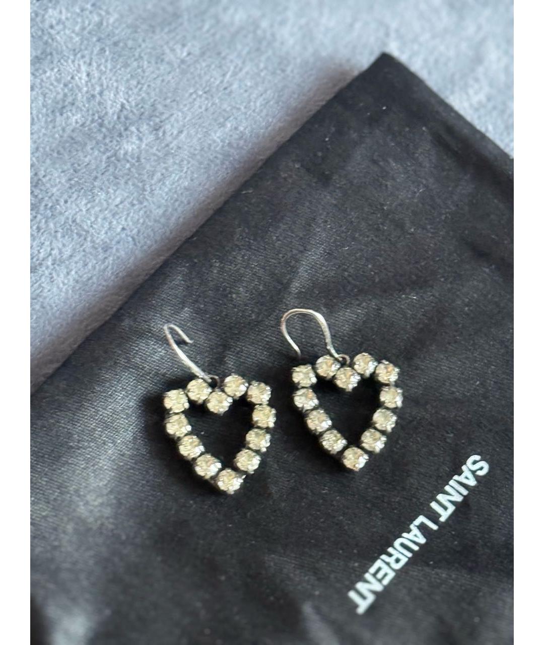 SAINT LAURENT Серые серьги, фото 3