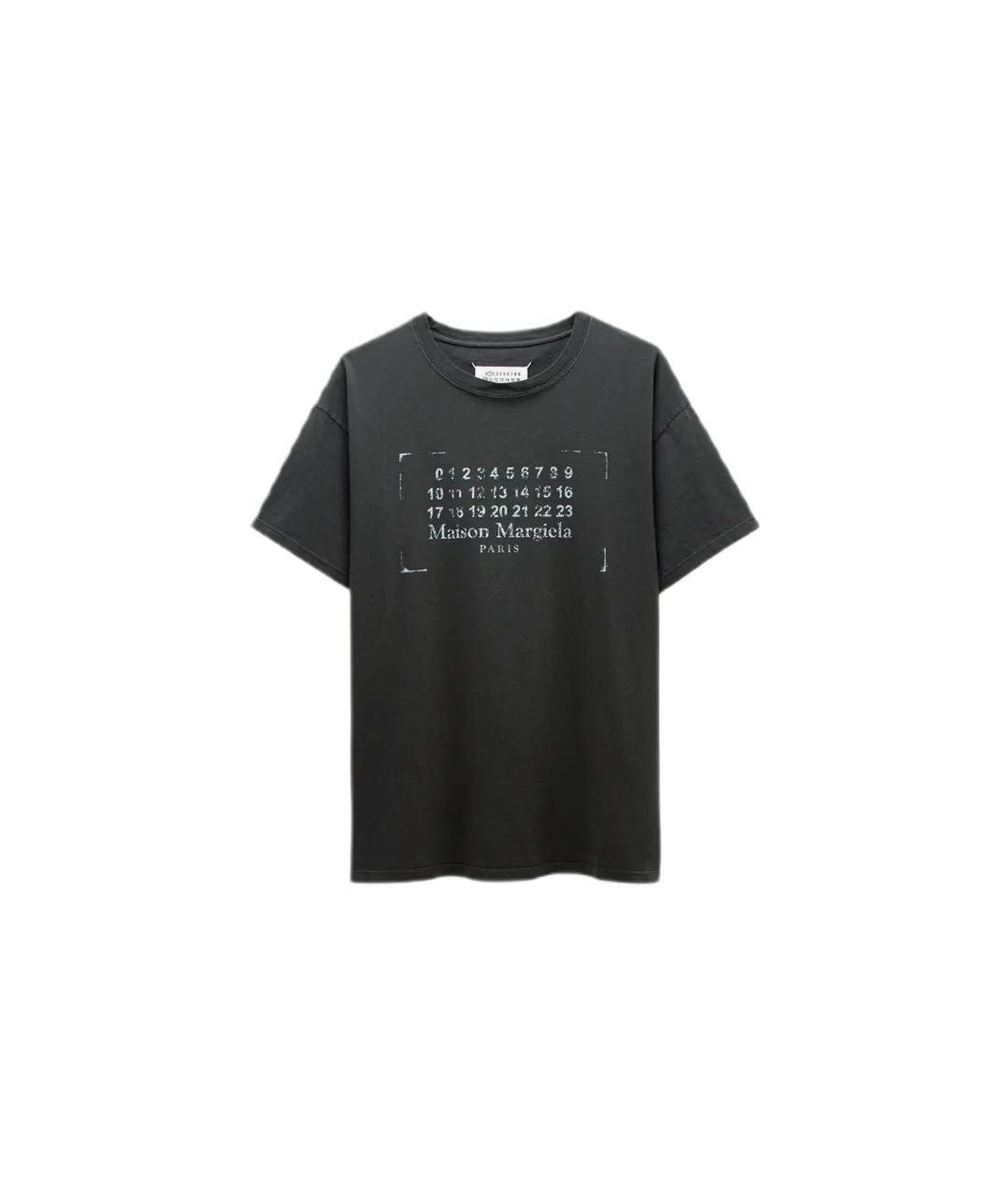 MAISON MARGIELA Антрацитовая хлопковая футболка, фото 1