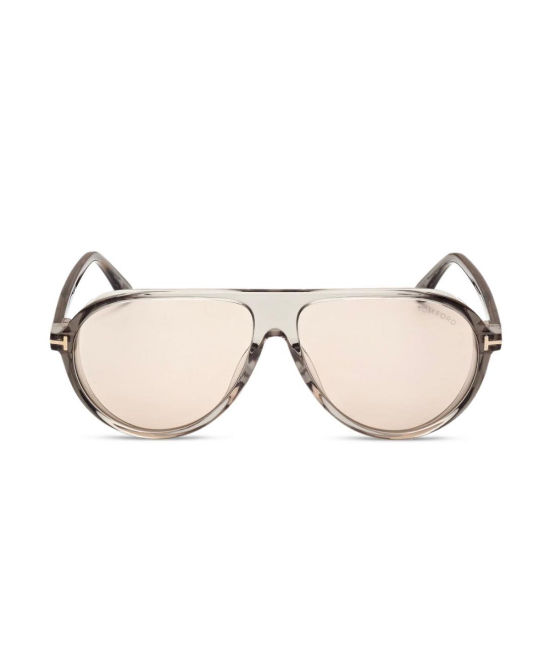 TOM FORD Бежевые пластиковые солнцезащитные очки, фото 1