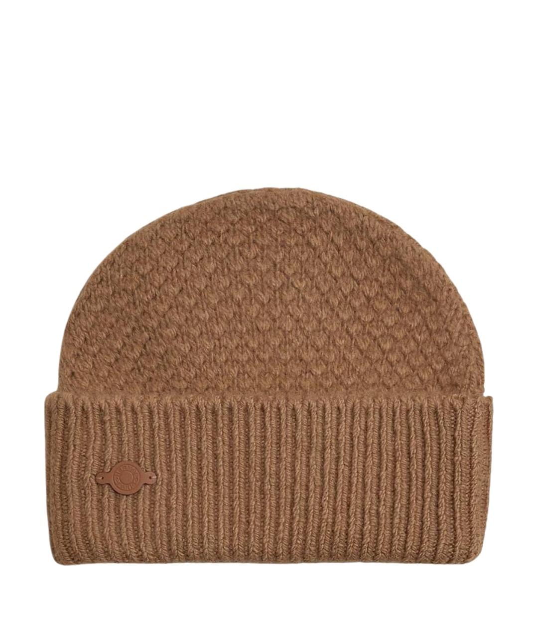 HERMES Коричневая кашемировая шапка, фото 1
