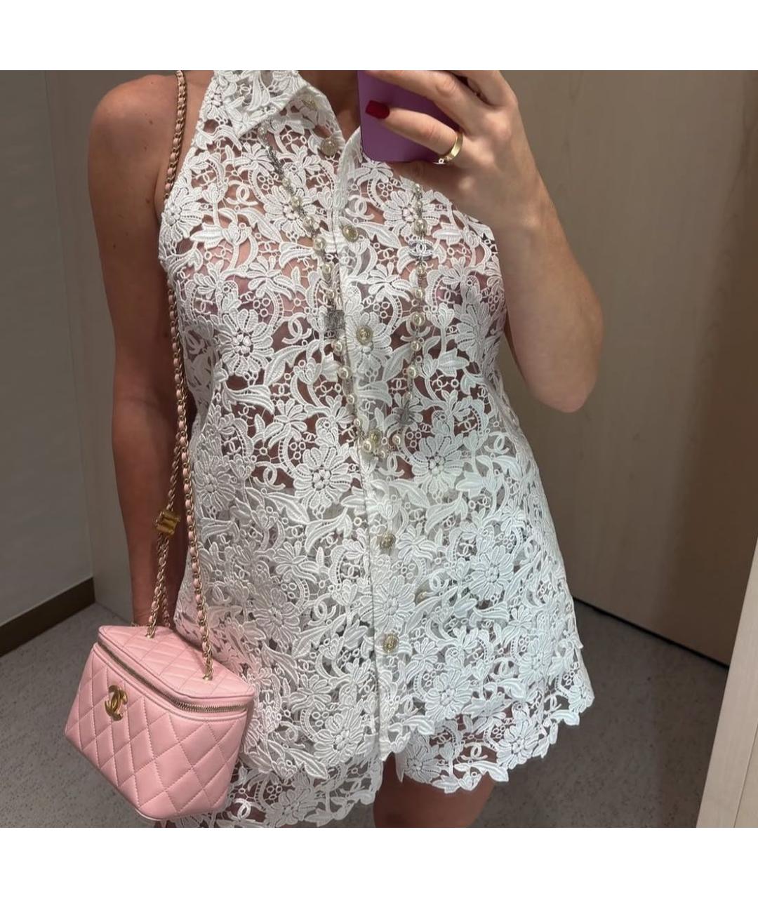 CHANEL Белая кружевная блузы, фото 6