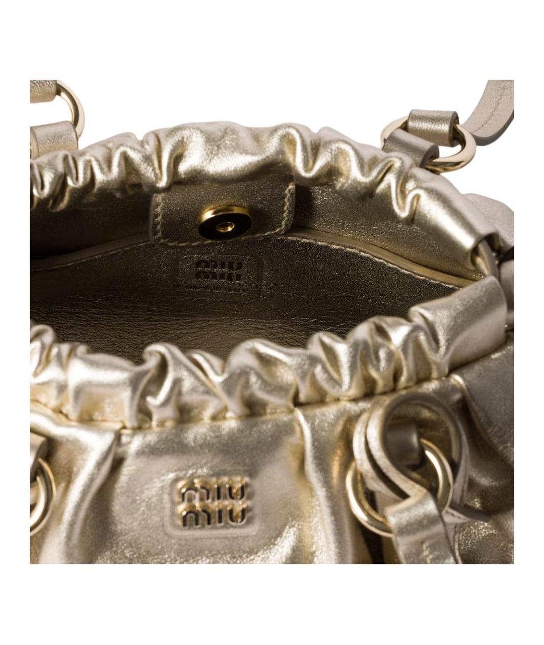 MIU MIU Бежевая кожаная сумка через плечо, фото 4