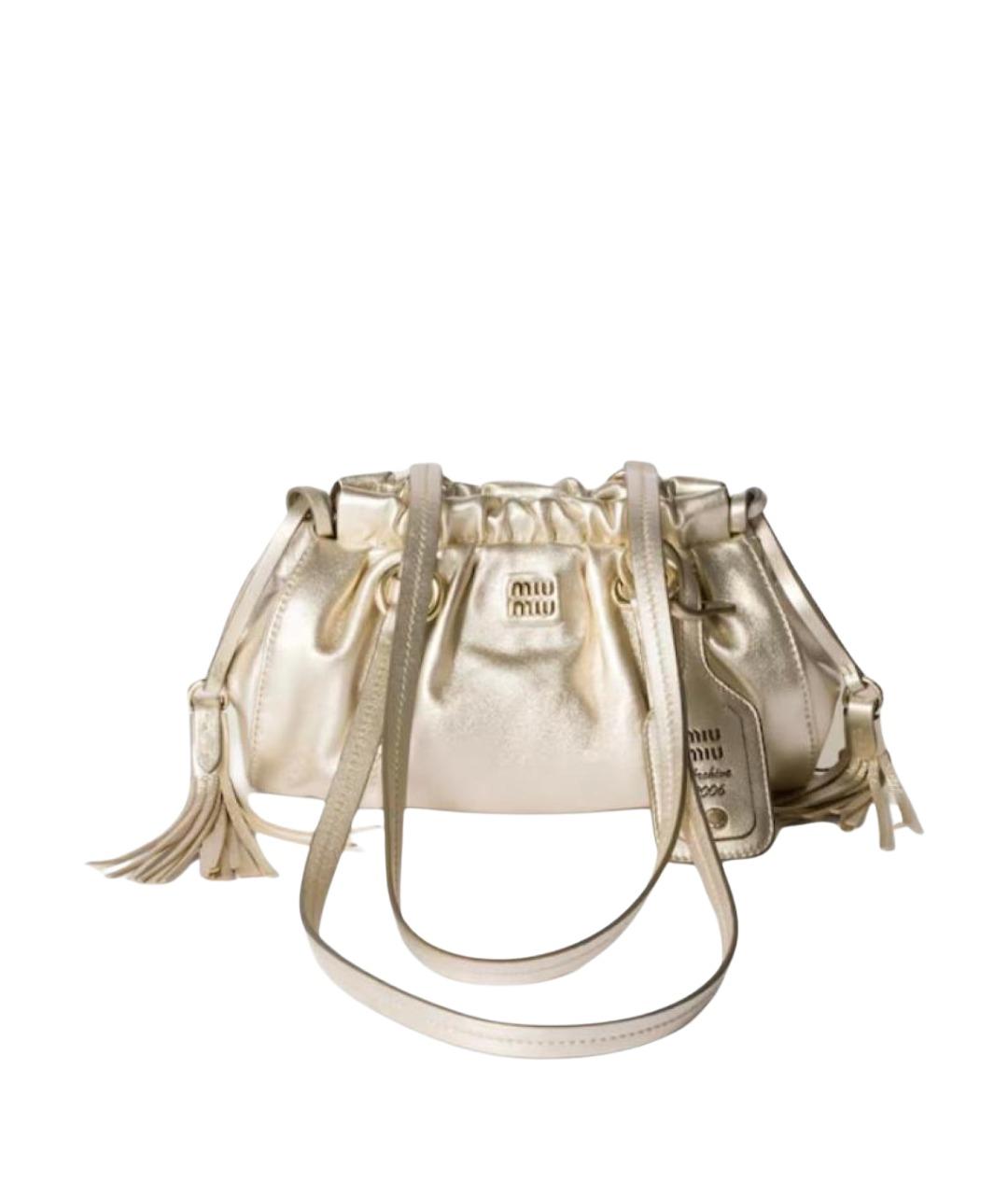 MIU MIU Бежевая кожаная сумка через плечо, фото 1