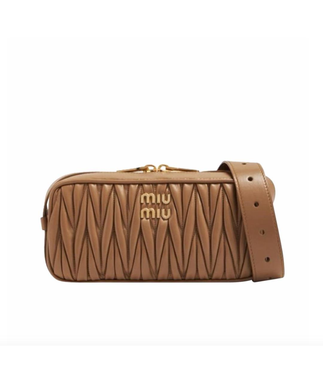 MIU MIU Коричневая кожаная сумка через плечо, фото 1