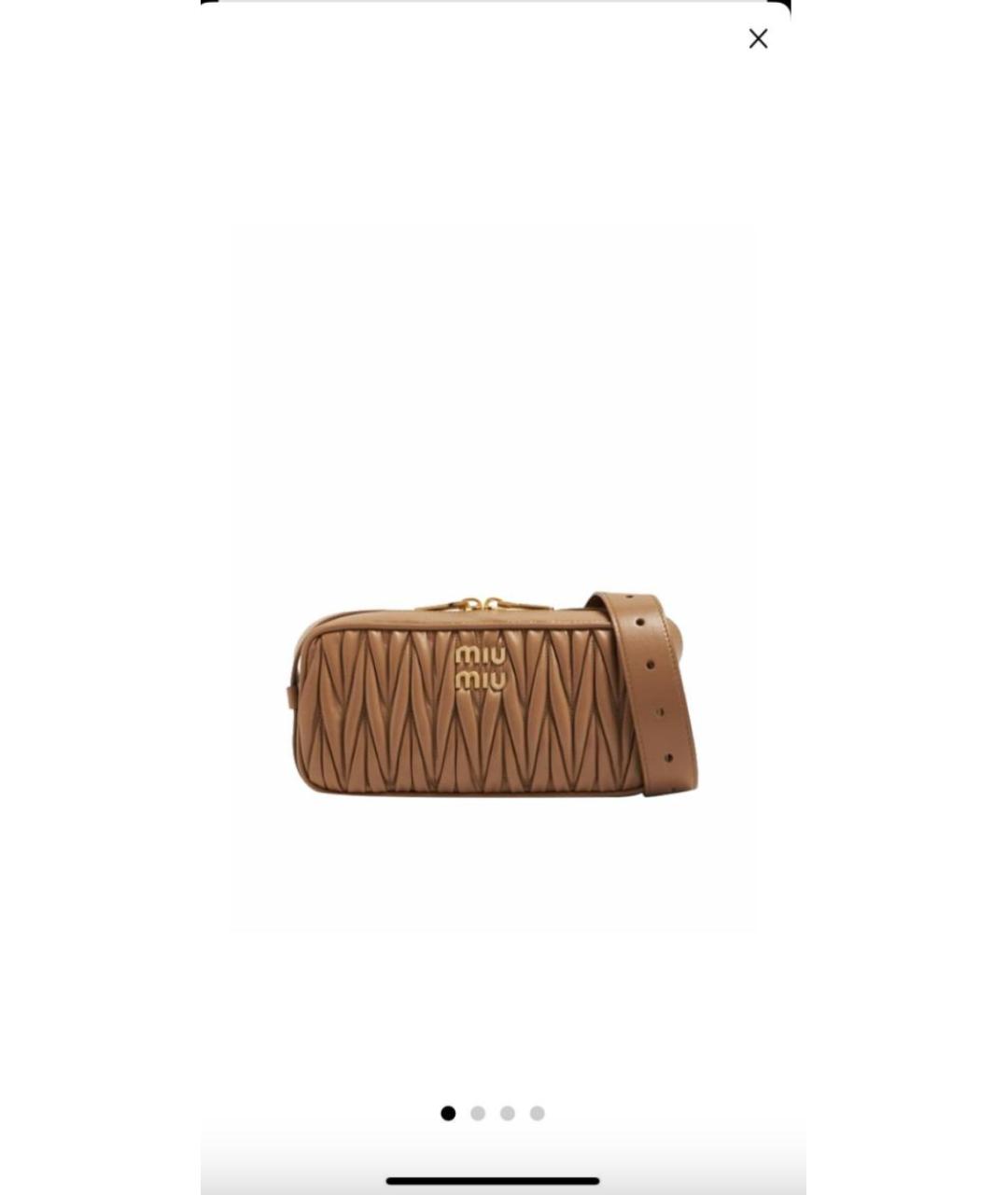 MIU MIU Коричневая кожаная сумка через плечо, фото 4