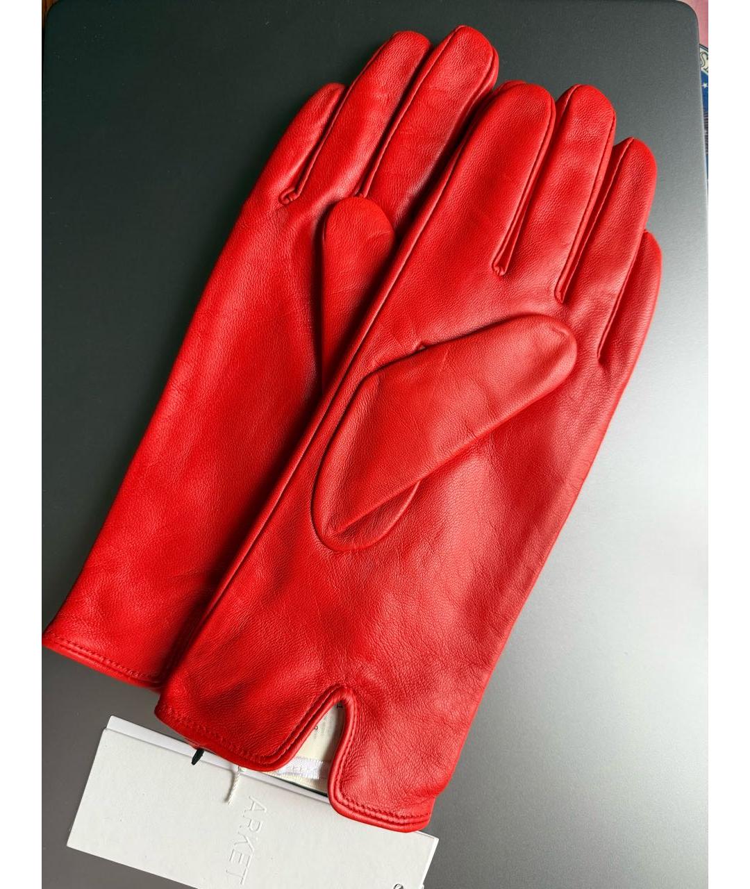 ARKET Красные кожаные перчатки, фото 2