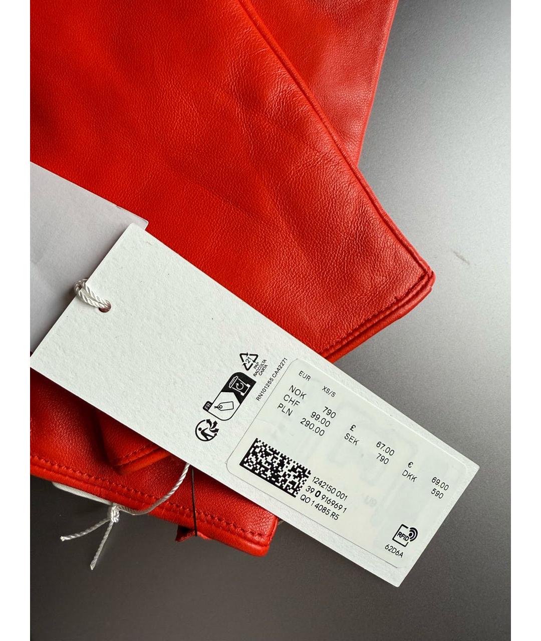 ARKET Красные кожаные перчатки, фото 5