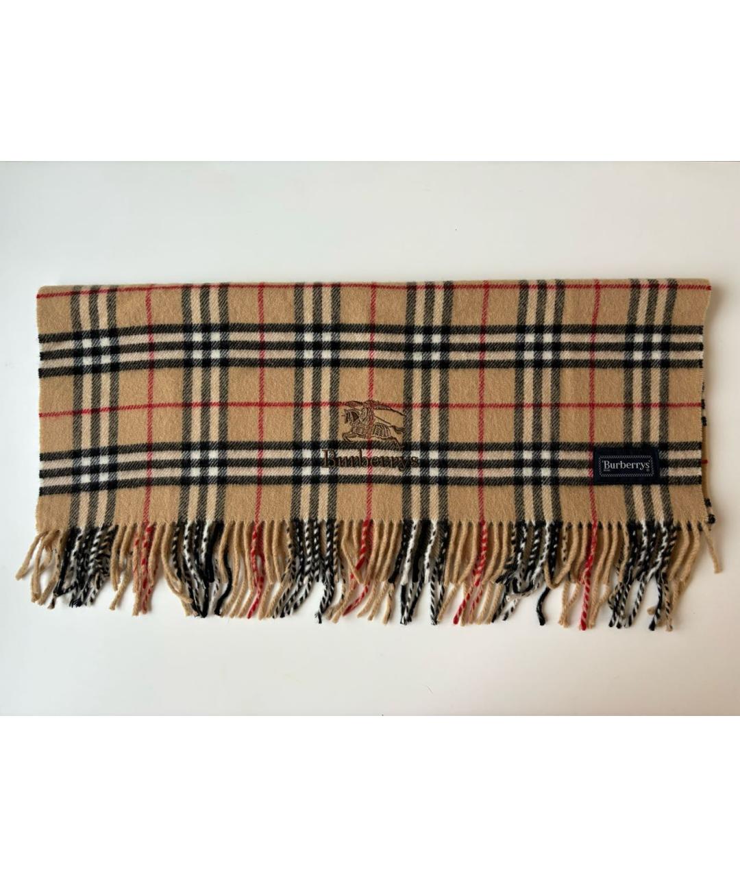 BURBERRY Бежевый шерстяной шарф, фото 5