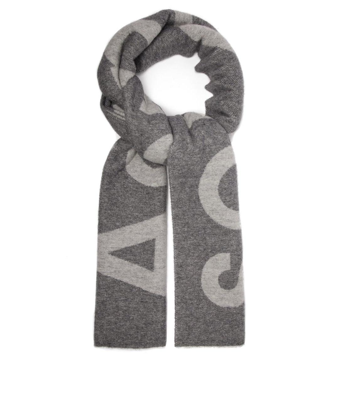 ACNE STUDIOS Антрацитовый шерстяной шарф, фото 1