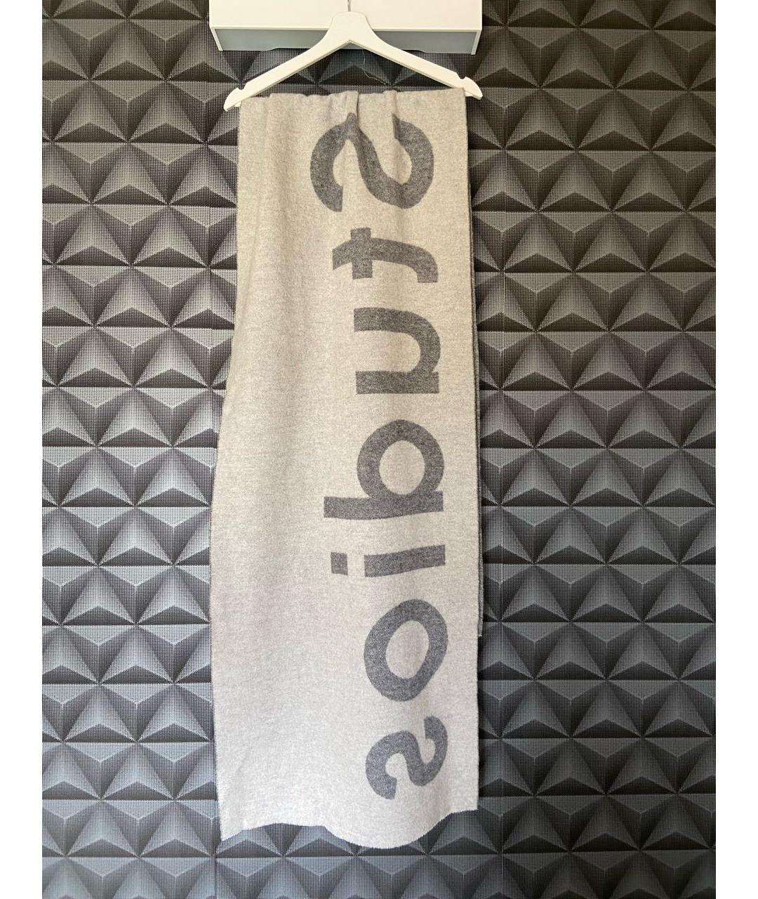 ACNE STUDIOS Антрацитовый шерстяной шарф, фото 3