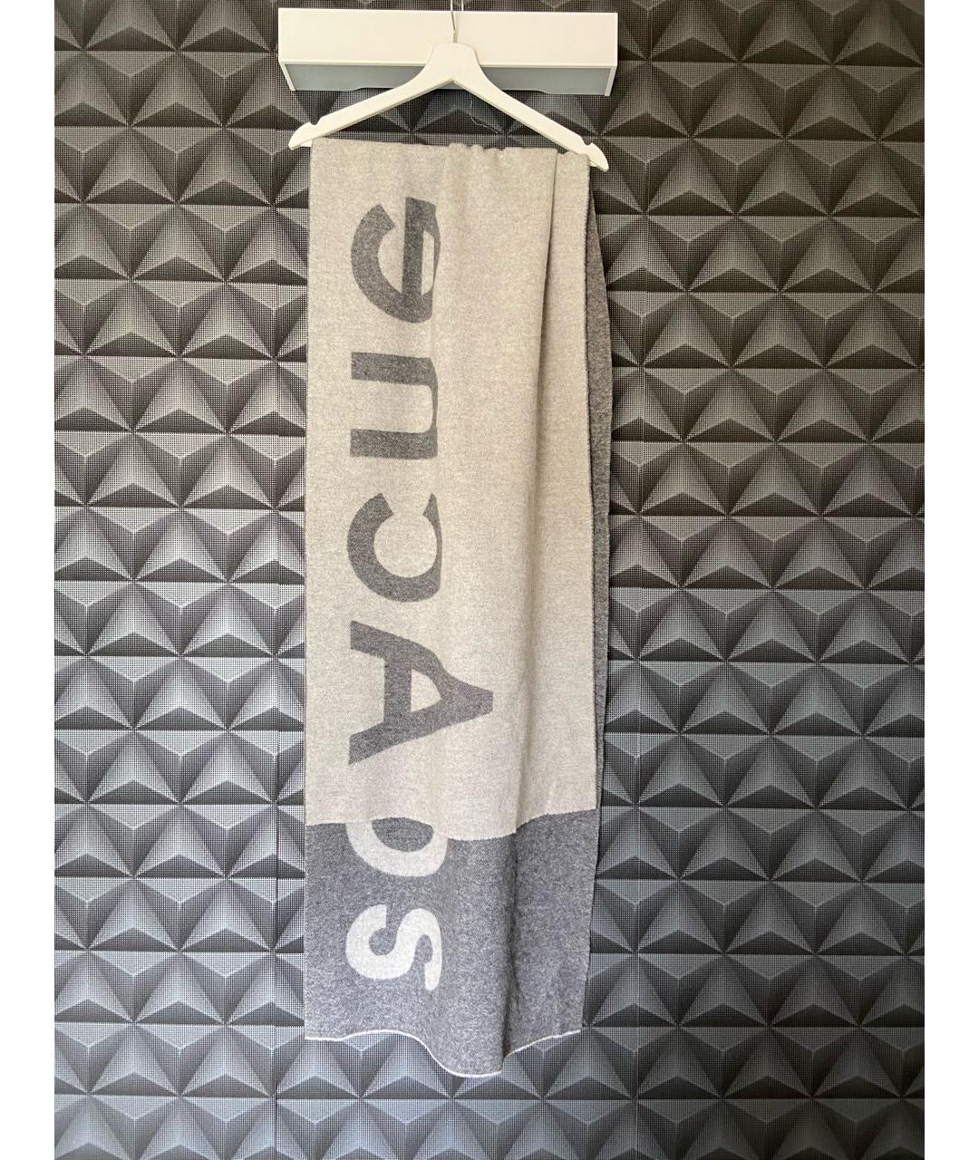 ACNE STUDIOS Антрацитовый шерстяной шарф, фото 2