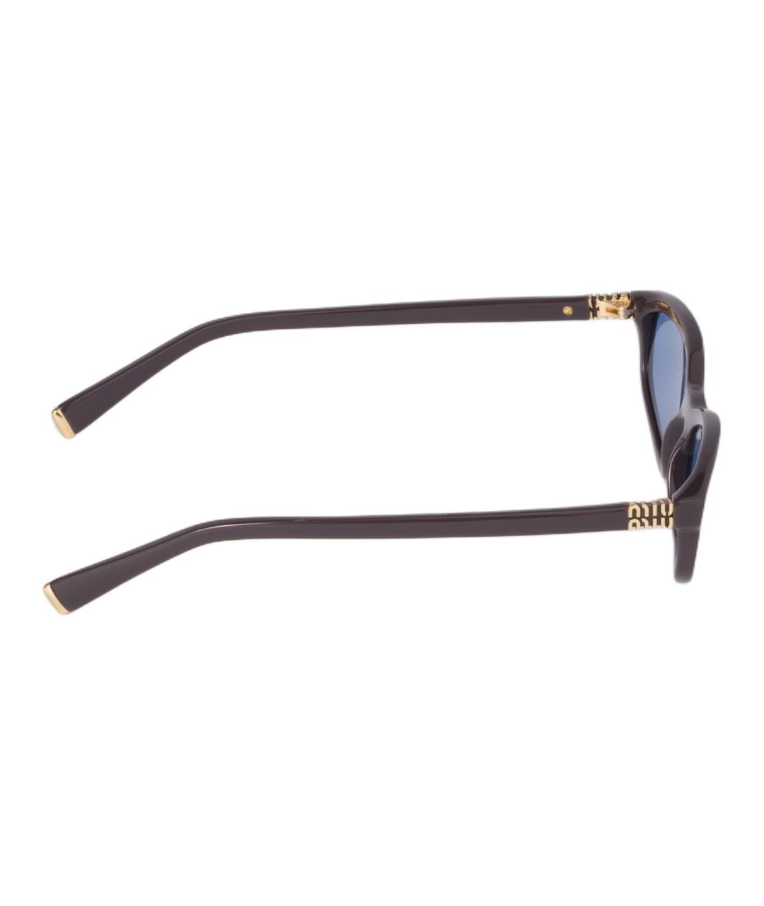 MIU MIU Коричневые пластиковые солнцезащитные очки, фото 3