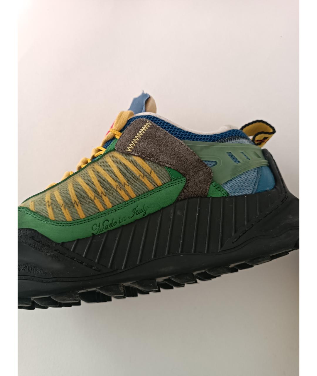 OFF-WHITE Зеленые кожаные кроссовки, фото 5