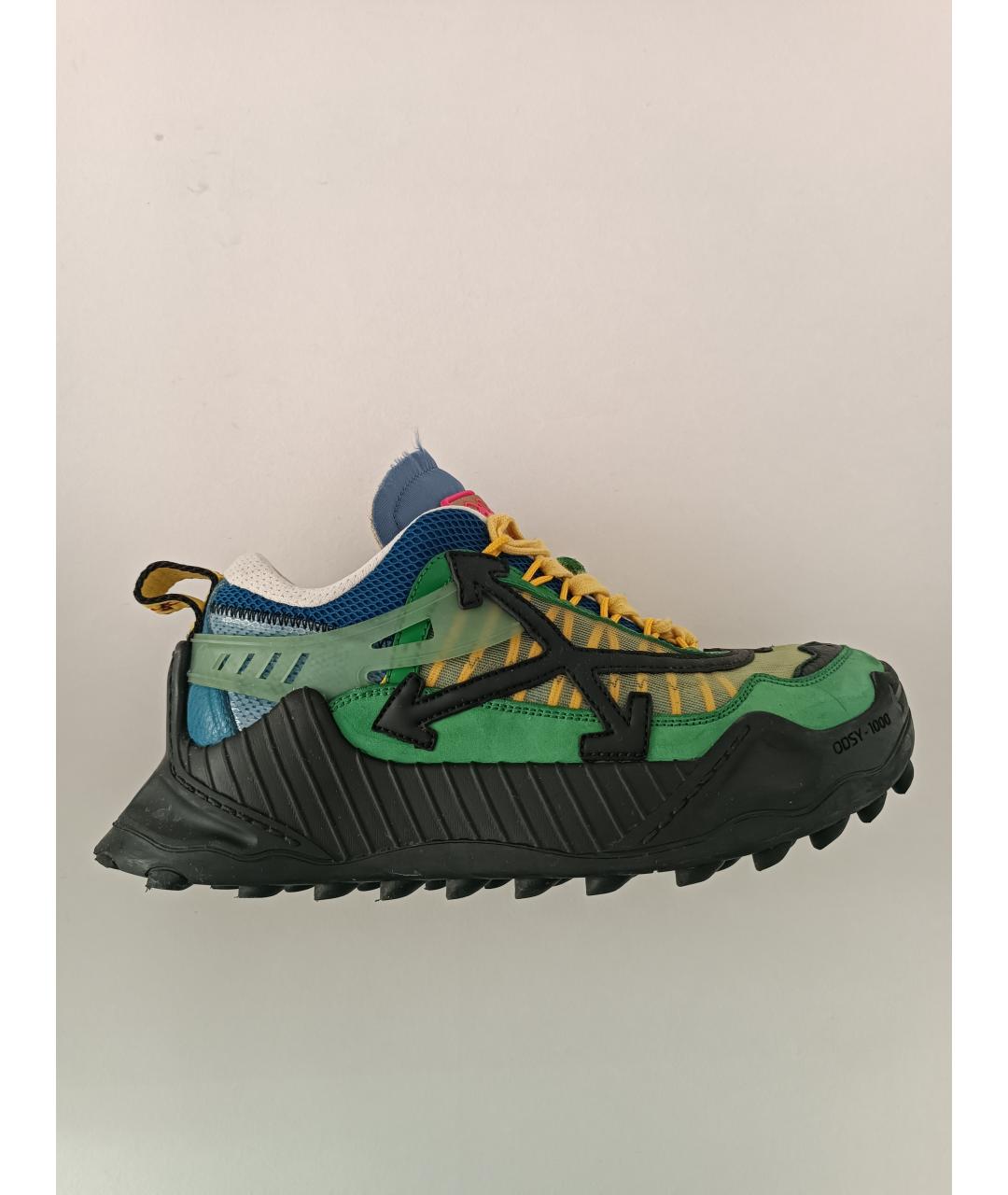 OFF-WHITE Зеленые кожаные кроссовки, фото 7