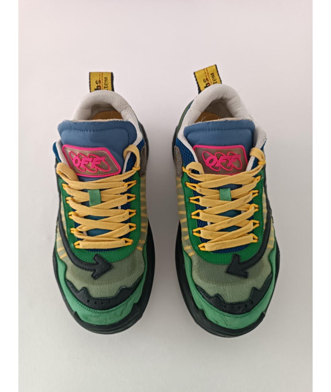 OFF-WHITE Зеленые кожаные кроссовки, фото 2