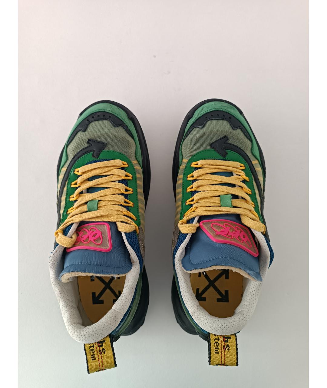 OFF-WHITE Зеленые кожаные кроссовки, фото 3