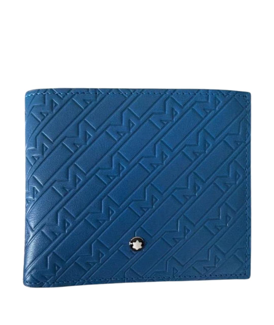 MONTBLANC Синий кожаный кошелек, фото 1