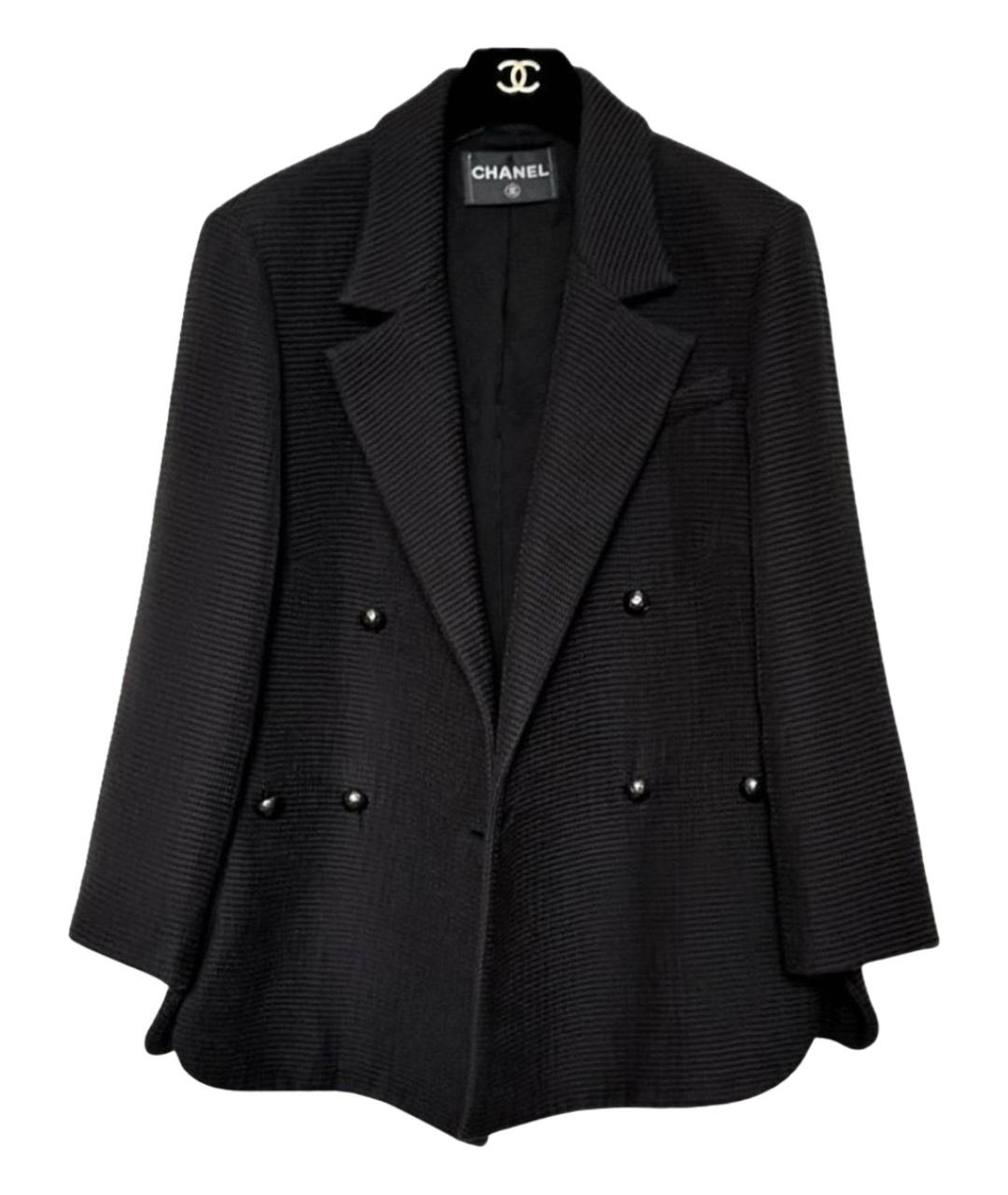 CHANEL Черный хлопковый жакет/пиджак, фото 1
