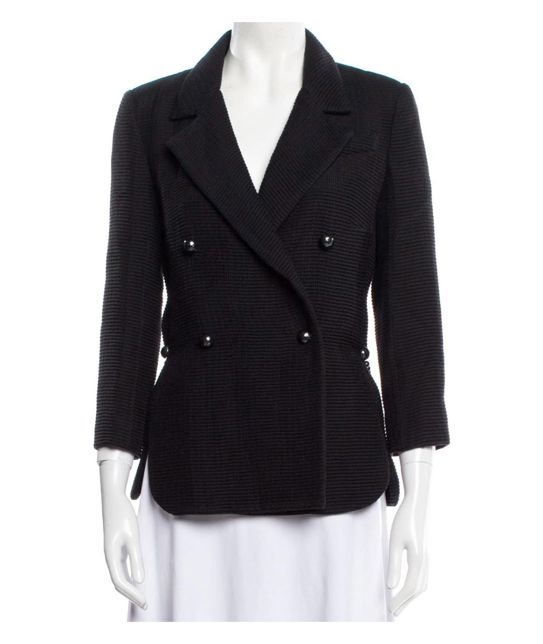 CHANEL Черный хлопковый жакет/пиджак, фото 8