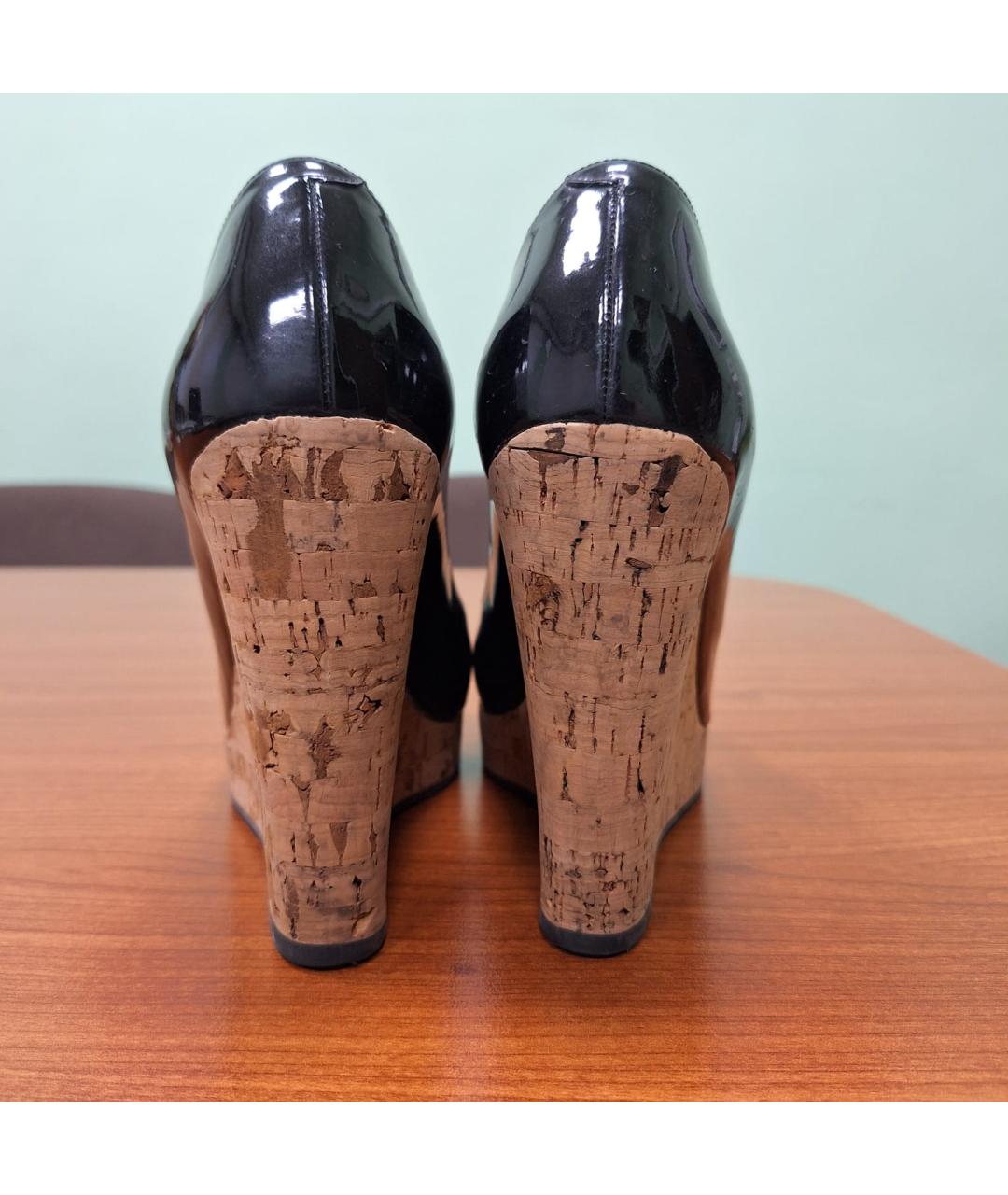 SAINT LAURENT Черные туфли из лакированной кожи, фото 4