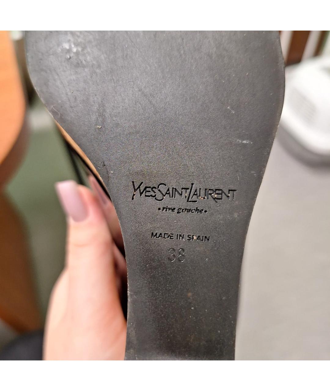 SAINT LAURENT Черные туфли из лакированной кожи, фото 5