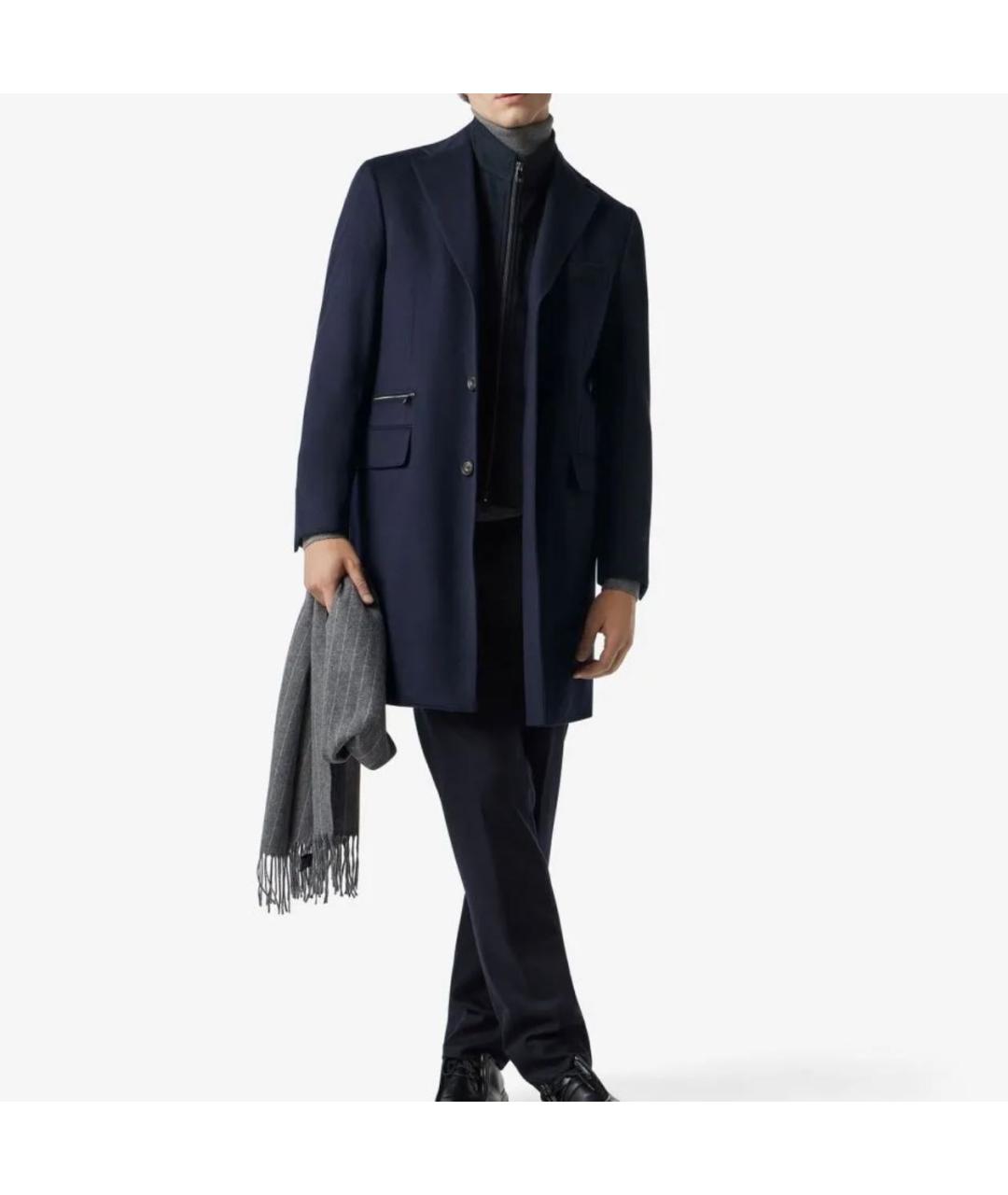 CORNELIANI Темно-синее шерстяное пальто, фото 2