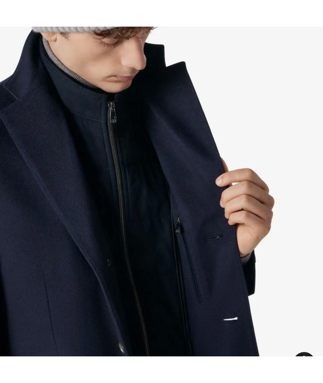 CORNELIANI Темно-синее шерстяное пальто, фото 3