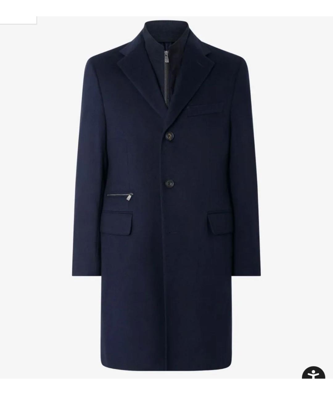 CORNELIANI Темно-синее шерстяное пальто, фото 8