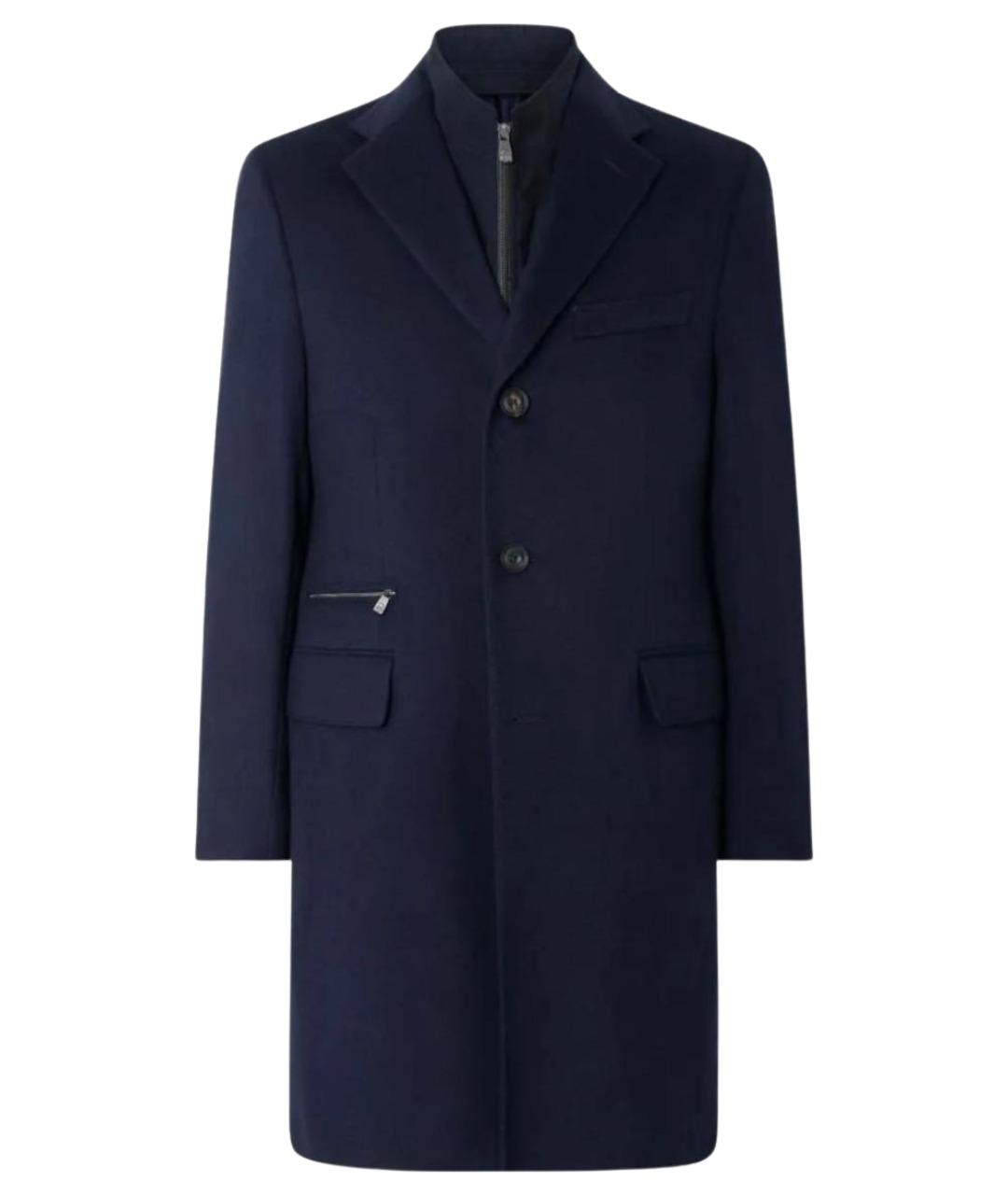 CORNELIANI Темно-синее шерстяное пальто, фото 1