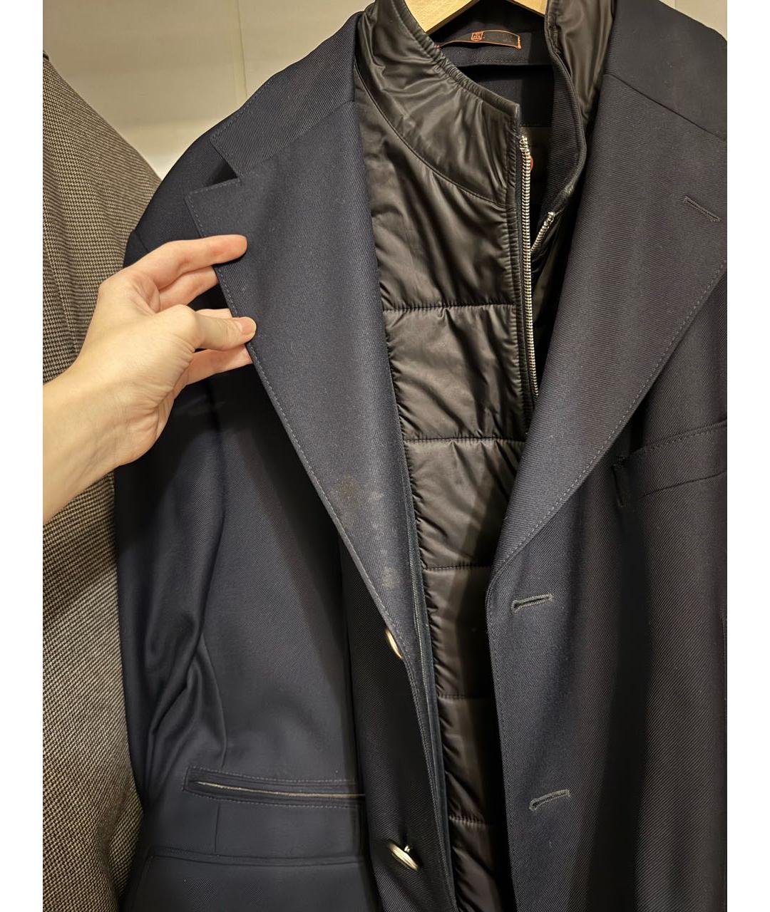 CORNELIANI Темно-синее шерстяное пальто, фото 7