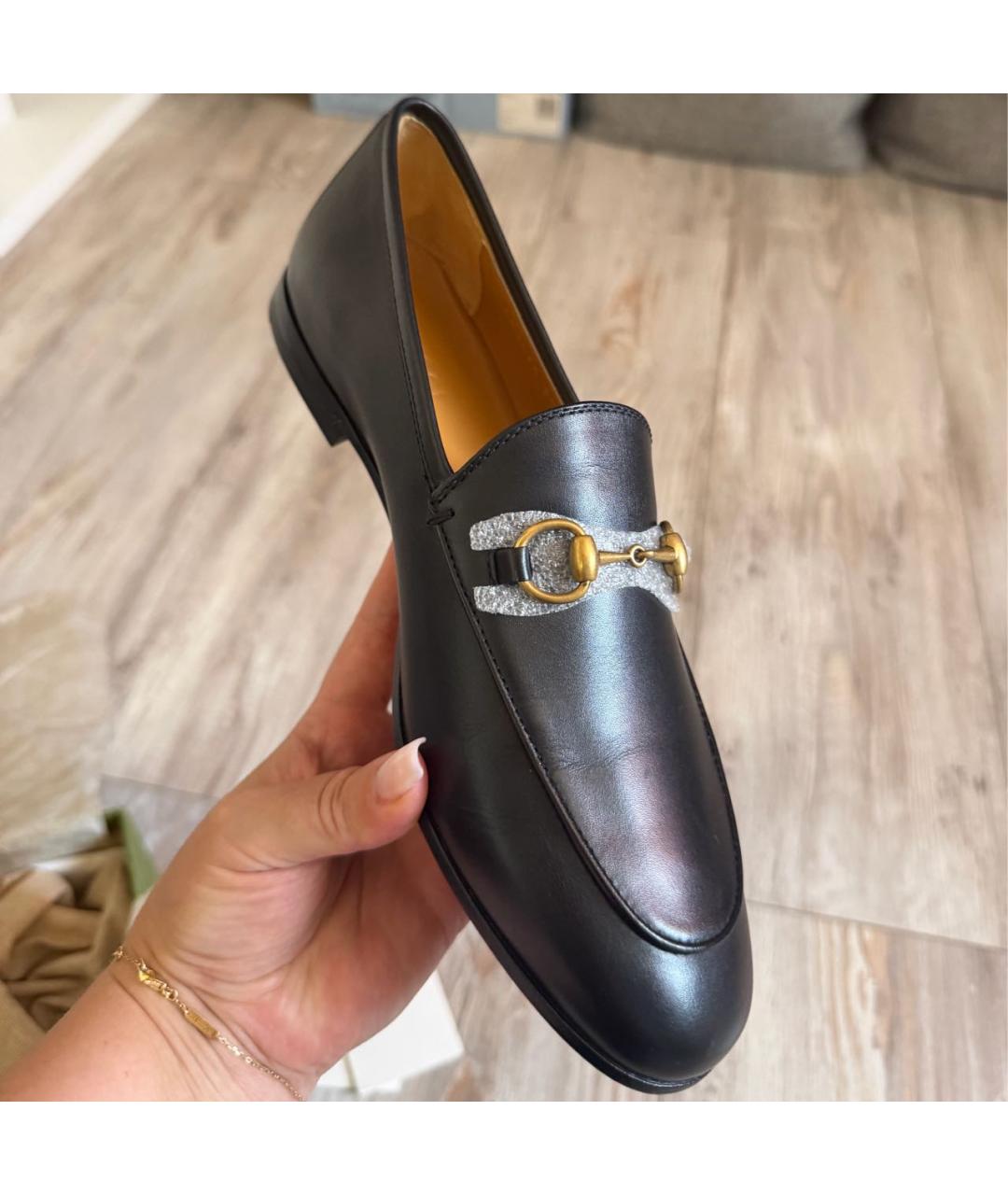 GUCCI Черные кожаные лоферы, фото 6