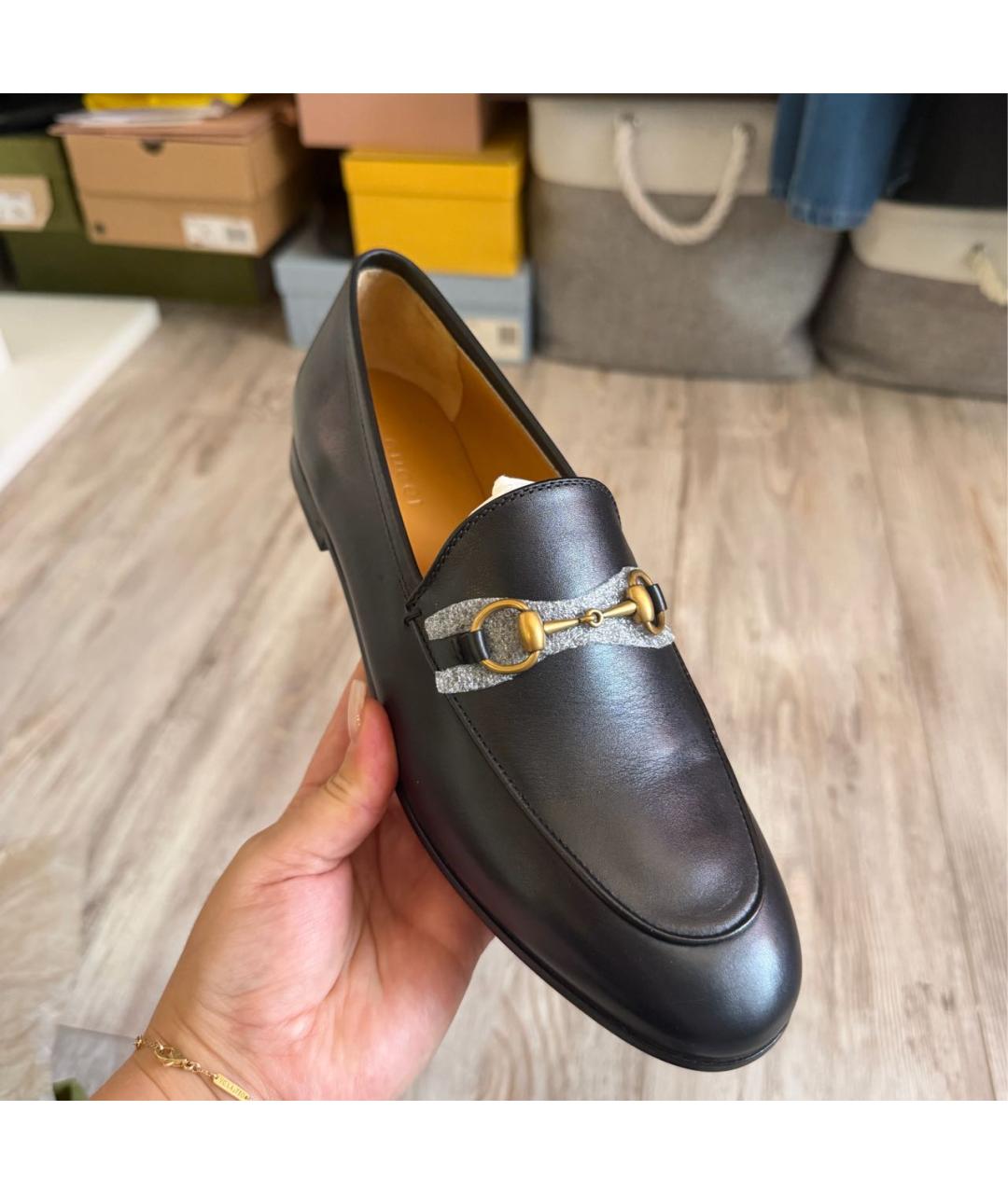 GUCCI Черные кожаные лоферы, фото 5