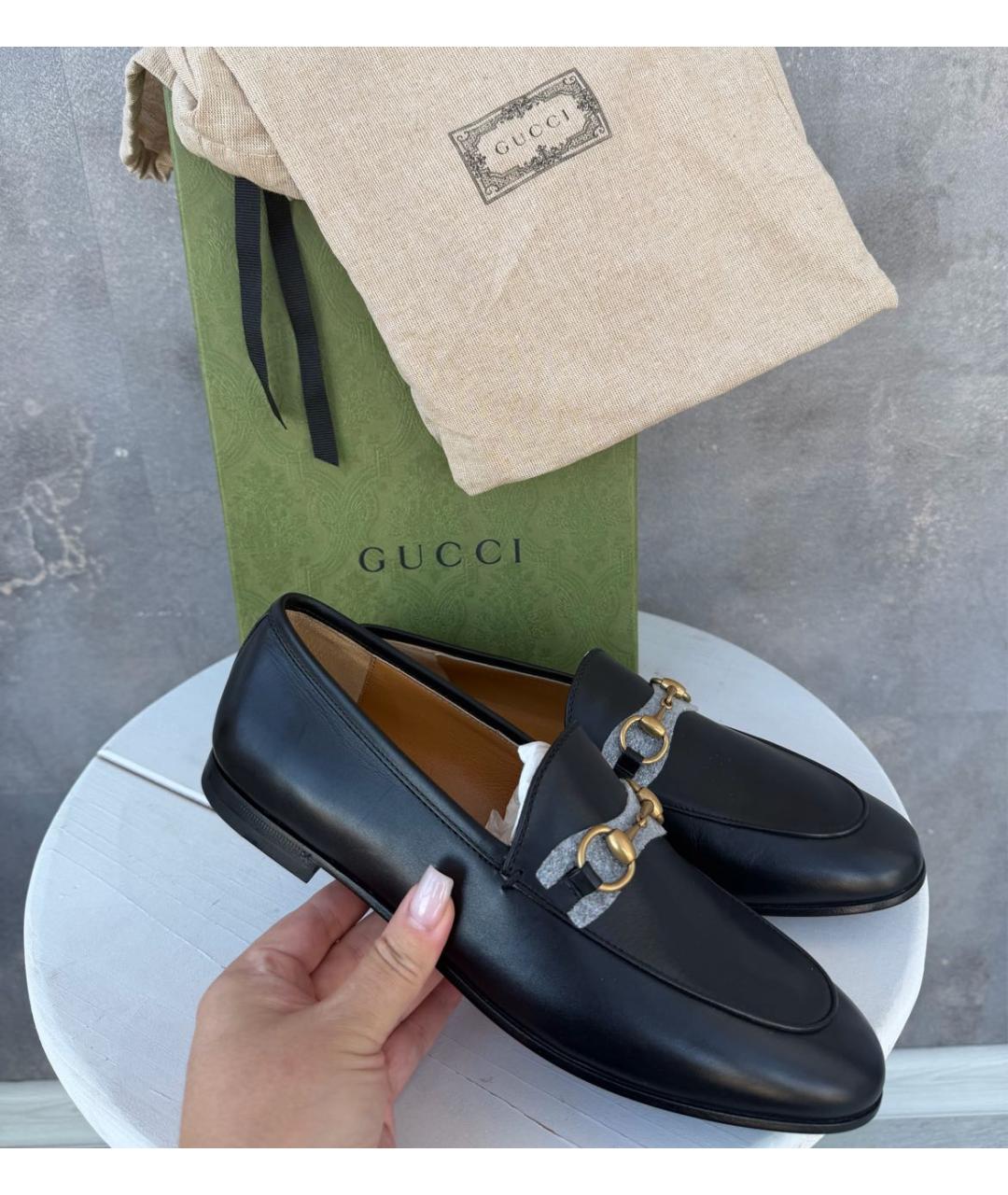 GUCCI Черные кожаные лоферы, фото 3