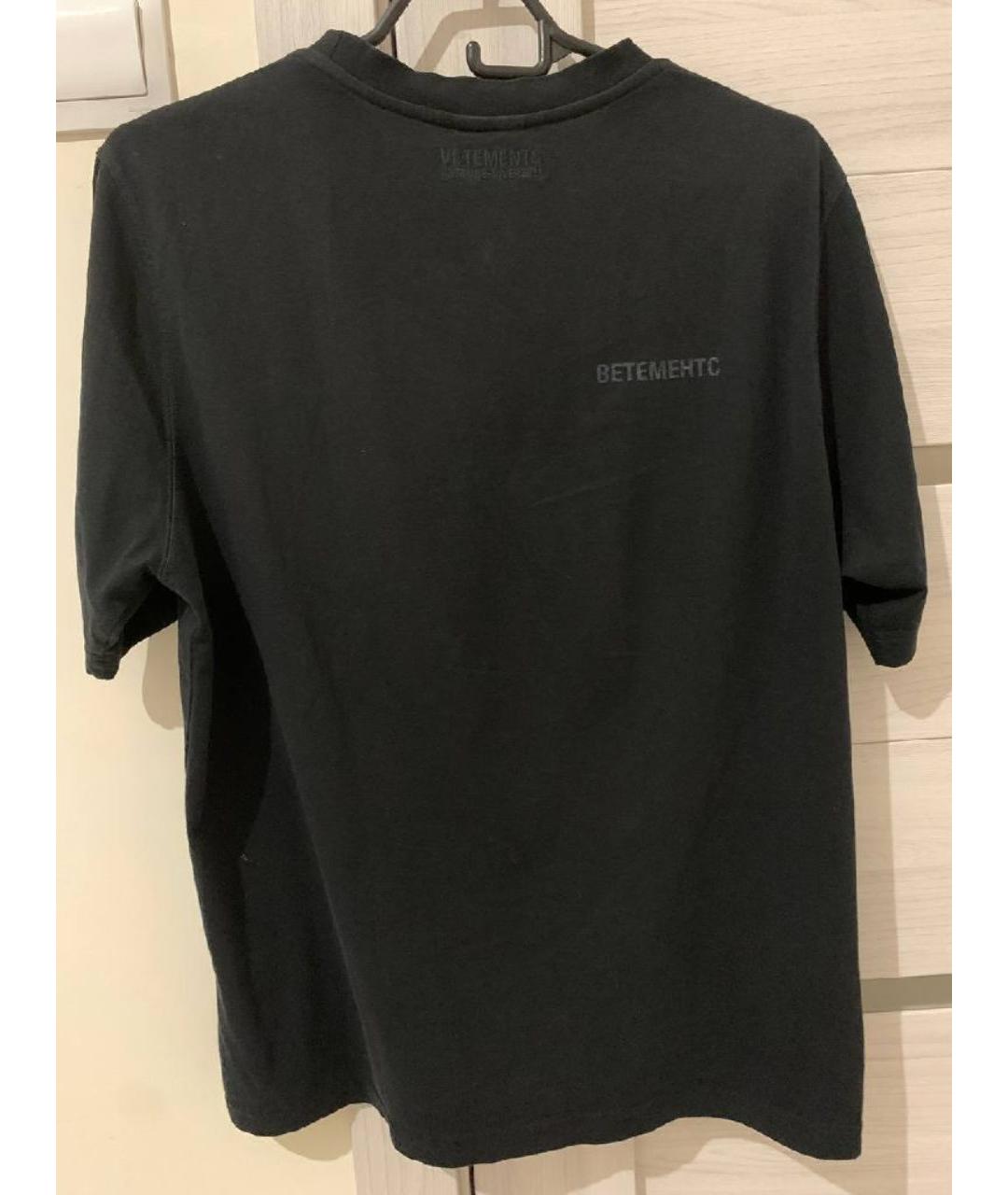 VETEMENTS Черная хлопковая футболка, фото 2